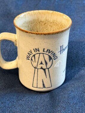 Vintage Dunoon Ceramics Harrods Mug - Made in Scotland - Speckled Stoneware - Kn